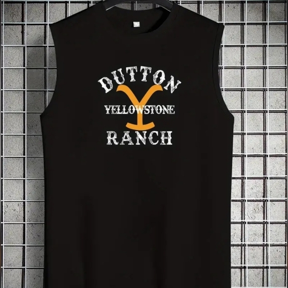 Yellowstone Tops - Yellowstone Dutton Ranch Black Logo Tank Size Small New